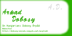 arpad dobosy business card