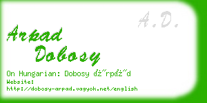 arpad dobosy business card